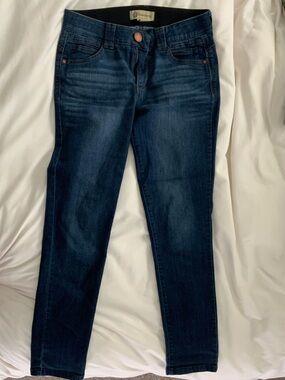 Democracy Dark Blue Skinny Jeans with Copper Button